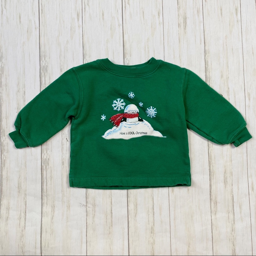 Vintage Miniwear Green Christmas Fleece Sweatshirt